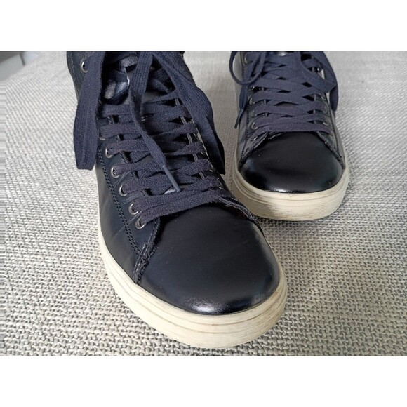 Perry Ellis America Men's Olson Black High Top Leather Sneakers Size 8.5 - Picture 4 of 11